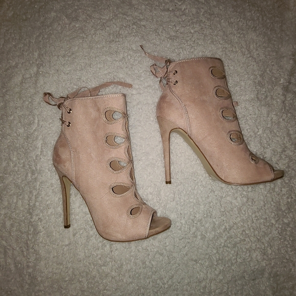 Shoedazzle Hydee Open Toe Bootie Heel Size 8.5 - Picture 3 of 14